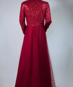 Alternative view of Red Sequence Evening Wear